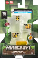 Minecraft Bees Action Figures & Accessories, 3.25-in Scale & Pixelated Design