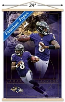 NFL Baltimore Ravens - Lamar Jackson 20 Wall Poster, 22.375" x 34" Framed