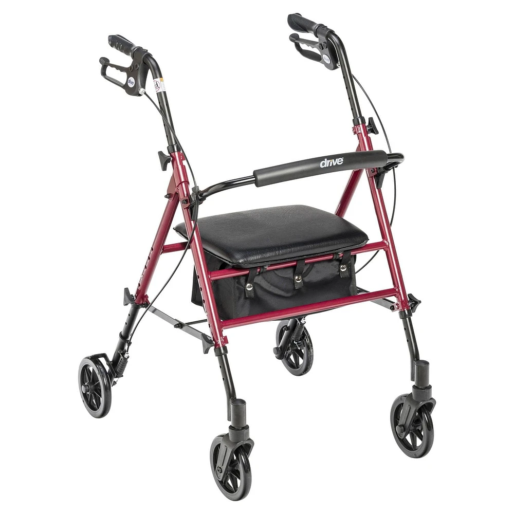 Déambulateur à roulettes de 15,24 cm (6 po) et à hauteur réglable de Drive Medical Déambulateur à roulettes