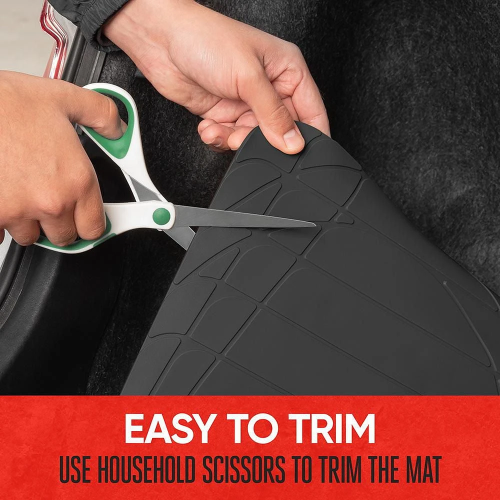 Motor Trend MT-884-BK Heavy Duty Premium Rubber Cargo Mat, Black