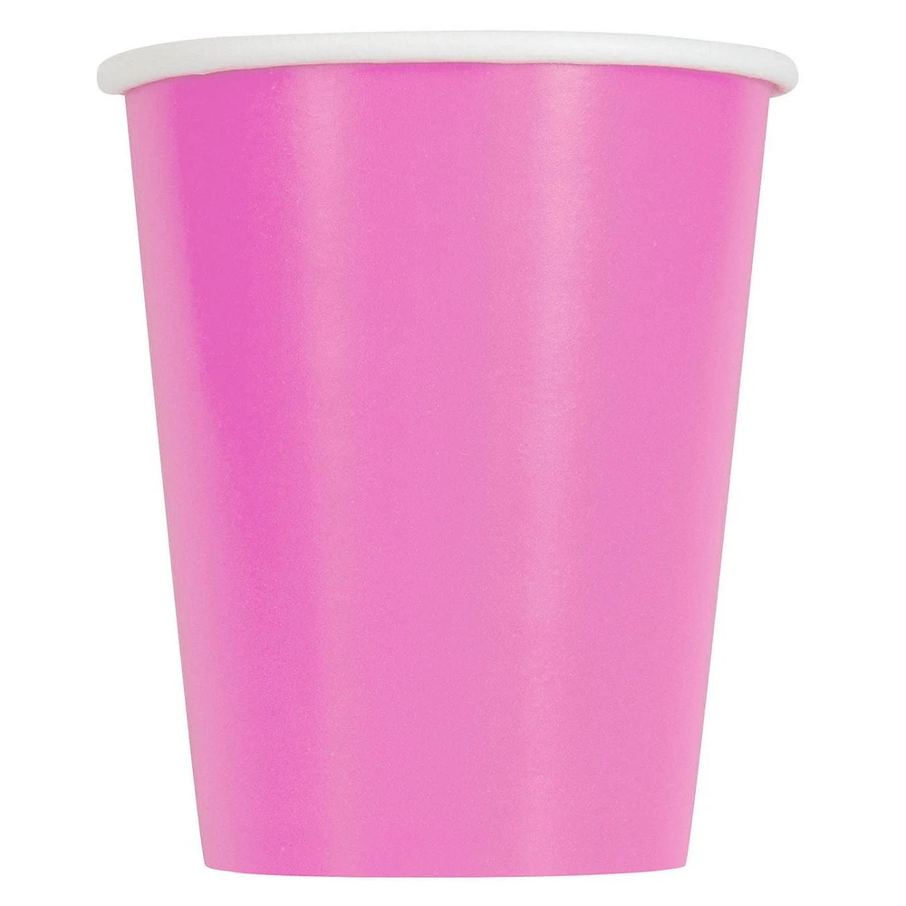 8 gobelets 12 oz en papier rose Gobelets jetable contien 12oz