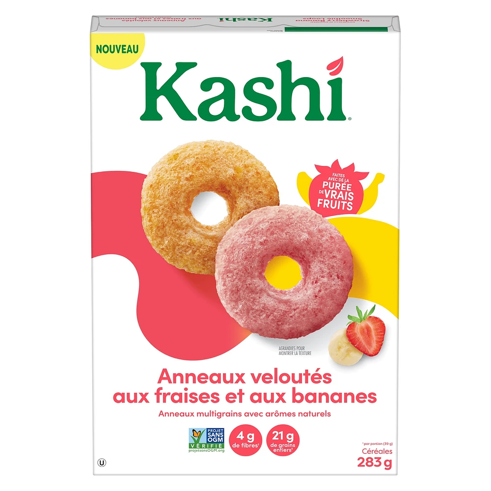 Céréales Kashi® Anneaux veloutés aux fraises et aux bananes 283g Céréales Kashi® Anneaux veloutés aux fraises et aux bananes, 283g