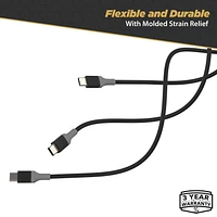 SCOSCHE CA4BY-SP Strikeline USB-A to USB-C Charge & Sync Cable 4-ft. Space Gray/Gray, 4ft Cable for USB-C Devices