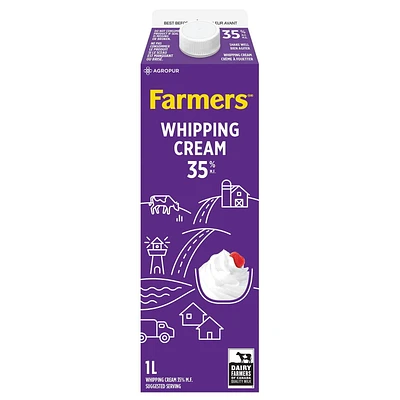 Crème à fouetter 35 % Farmers par Natrel 1 litre