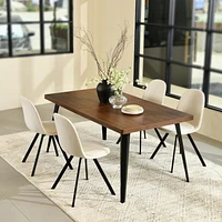 Ensembles de salle à manger Homy Casa - Table de 62.9 pouces et 4 chaises rembourrées pour salle à manger familiale Ensembles de 5 pièces pour 4-6 personnes