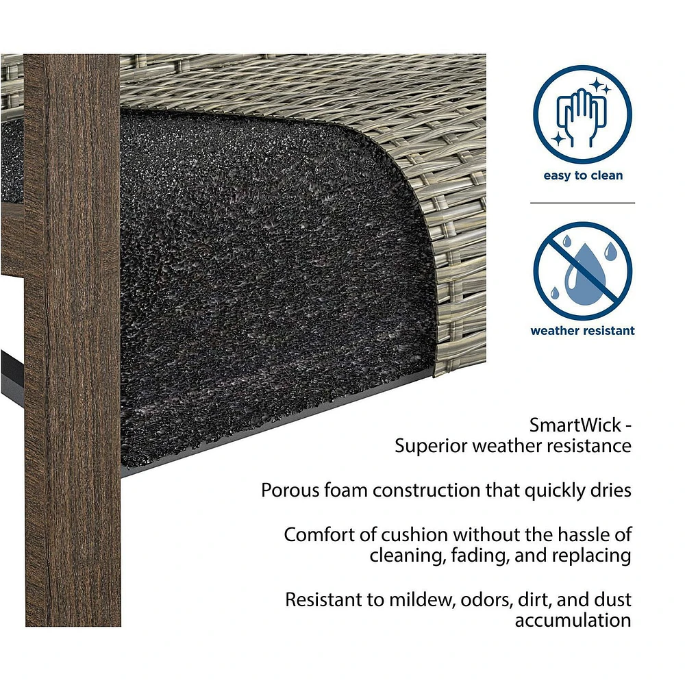 COSCO Outdoor Living, SmartWick, Patio Chaise Lounge, Dark Brown