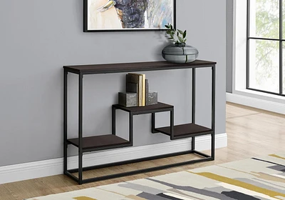 Monarch Specialties Table D'appoint, Console, Entrée, Étroit, Sofa, Salon, Chambre À Coucher, Métal, Stratifié, Brun, Noir, Contemporain, Moderne