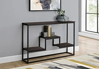 Monarch Specialties Table D'appoint, Console, Entrée, Étroit, Sofa, Salon, Chambre À Coucher, Métal, Stratifié, Brun, Noir, Contemporain, Moderne