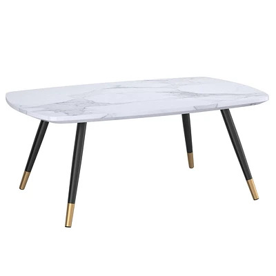 Table de salon rectangulaire contemporaine avec fini en similimarbre