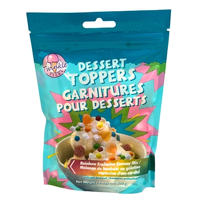 Twinkle Garnitures pour desserts- Melange de bonbons en gelatine explosion d'arc-en-ciel -100g Melange de bonbons en gelatine explosion d'arc-en-ciel -100g