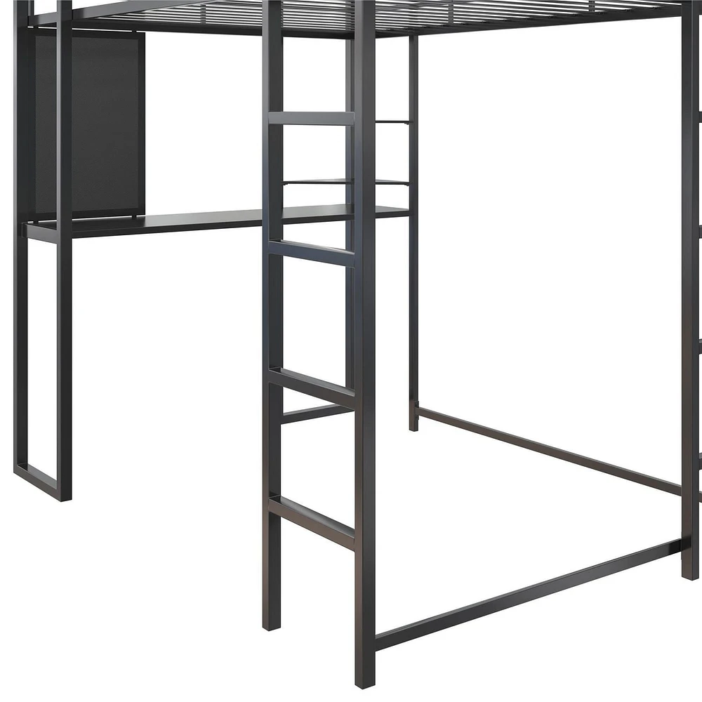 DHP Abode Full Size Metal Loft Bed, Black