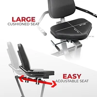 Sunny Health & Fitness Compact Performance Recumbent Bike with Dual Motion Arm Exercisers, Quick Adjust Seat & Exclusive SunnyFit App Enhanced Bluetooth Connectivity