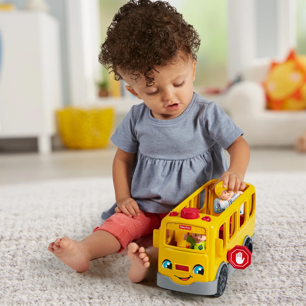 Le Bus Scolaire Little People de Fisher-Price - Version Anglaise et Française Âges 1-5
