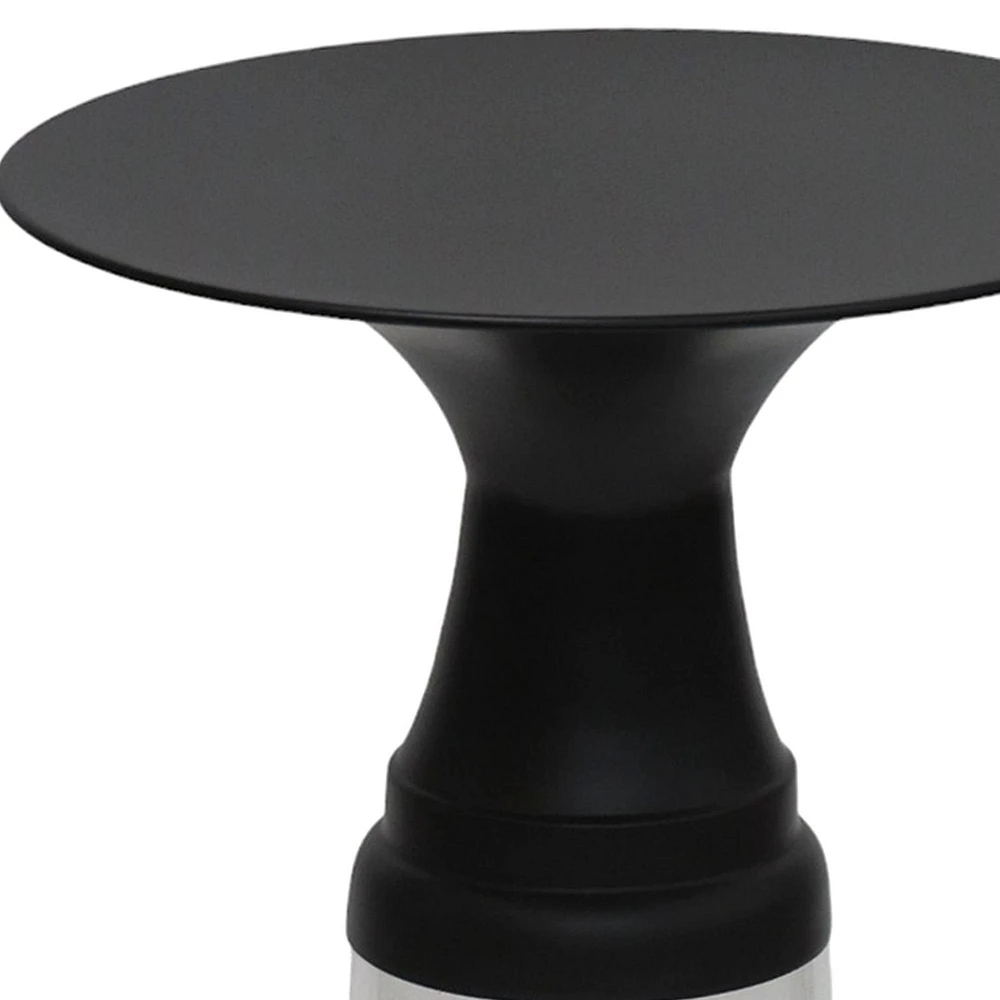 Moderne Verre Moulé et Métal Table d'Appoint - Clair et Noir