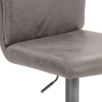 CorLiving Palmer Adjustable High Back Distressed Grey Barstool, Set of 2