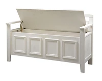 Niles White Storage Bench