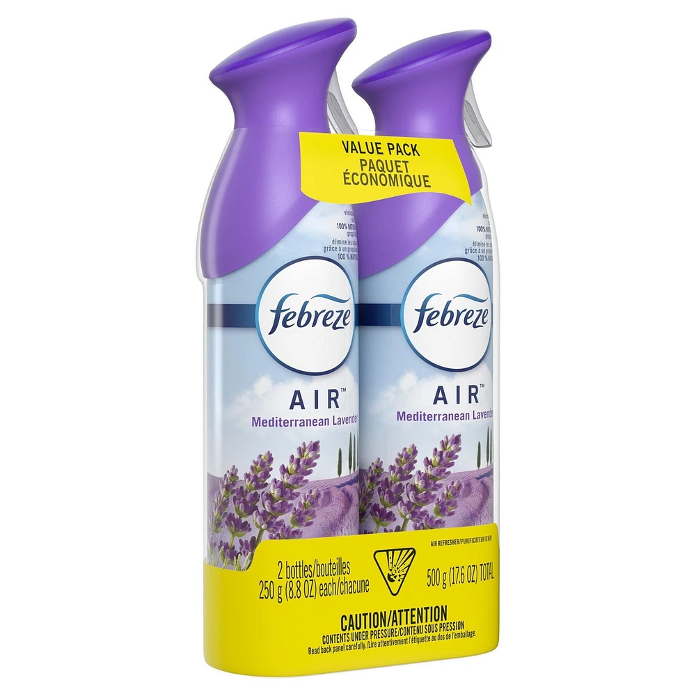 Assainisseur d’air éliminateur d’odeurs Febreze, parfum Mediterranean Lavender 2 unités, 250 g chacun