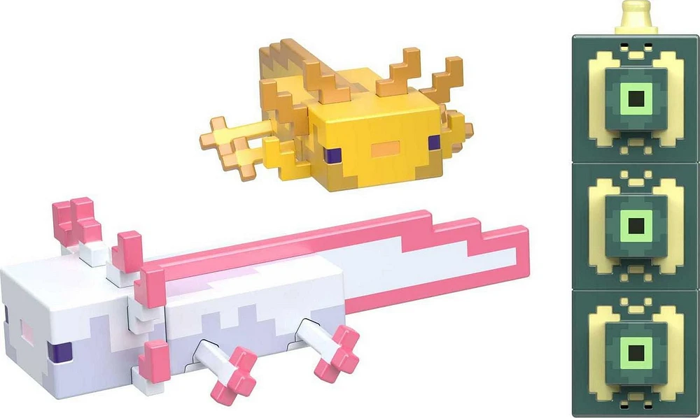 Minecraft Créer-Un-Bloc Or et Blanc Axolotls Figurines