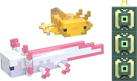 Minecraft Créer-Un-Bloc Or et Blanc Axolotls Figurines