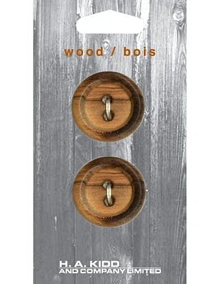 La Vogue 28mm 2-hole button - Wood, La Vogue 28mm
