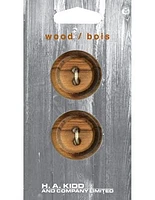 La Vogue 28mm 2-hole button - Wood, La Vogue 28mm