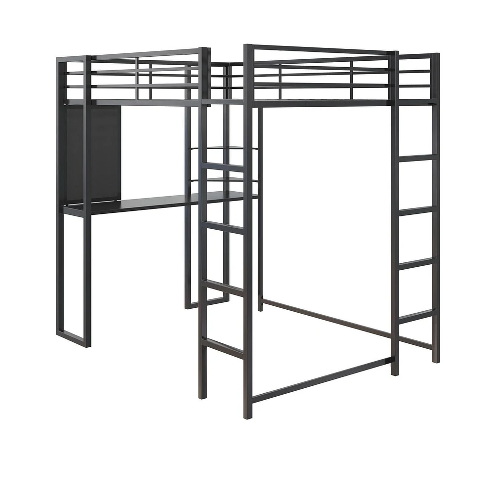 DHP Abode Full Size Metal Loft Bed, Black