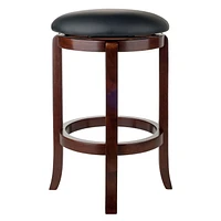 Winsome Tabouret de comptoir à siège pivotant Walcott, noir et noyer