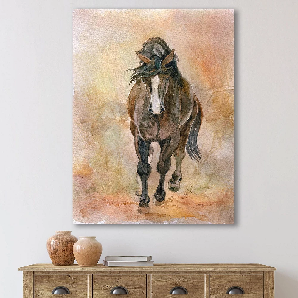 Designart Portrait De Beau Cheval Alezan II Art mural sur toile