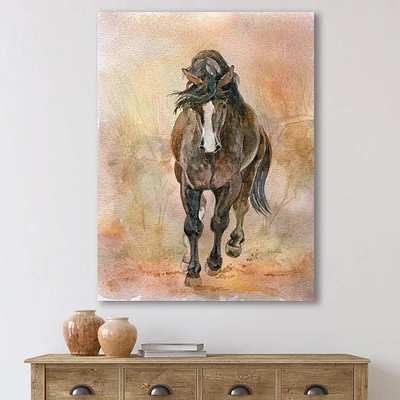 Designart Portrait De Beau Cheval Alezan II Art mural sur toile
