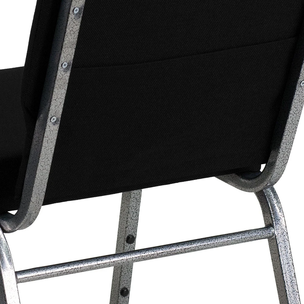 Flash Furniture Hercules Series 21''W Stacking Church Chair in Black Fabric