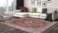 Tapis Emerald Myer ivoire & or de 6 pi 7 po x 9 pi 7 po