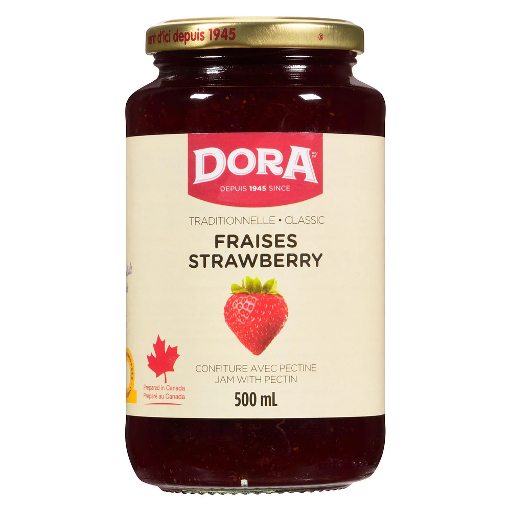 CONFITURE DE FRAISES DORA TRADITIONNELLE AVEC PECTIN DORA FRAISES 500ML