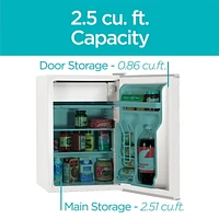 Black + Decker bcrk25w compact Refrigerator Energy Star Single Door mini réfrigérateur avec congélateur 2,5 pieds cubes blanc