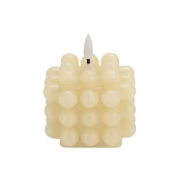 WAX LED CANDLE WITH LIFE-LIKE FLICKERING FLAME AND BUBBLE FINISH