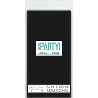 Nappes de table rectangulaires en plastique noir solide, 3 carats Mesure 54x108"