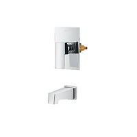 Square Pressure-balanced shower set with spout. PEX connection 1/2-in chrome finish