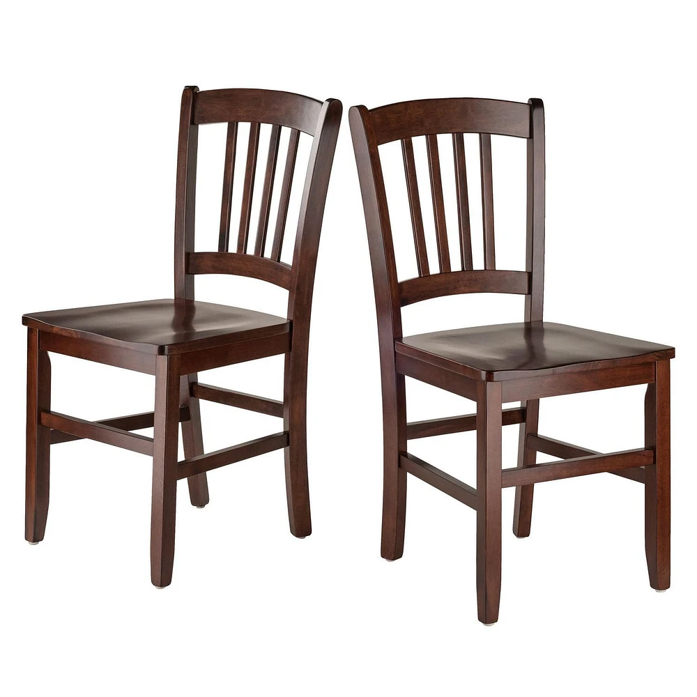 Ens. 2 pièces chaise à dossier en lattes Madison de Winsome