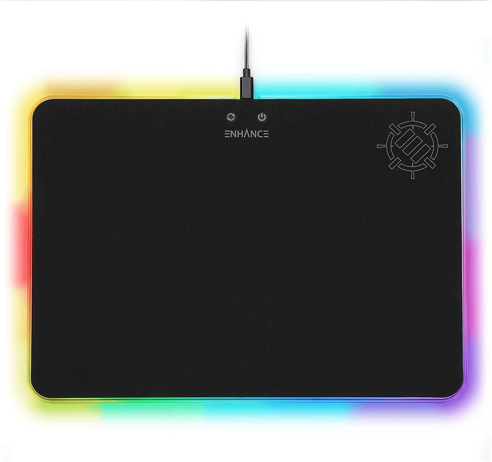 ENHANCE Large LED Gaming Mouse Pad with Soft Fabric Surface