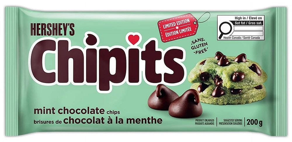 HERSHEY'S CHIPITS Mint Chocolate Chips, 200g