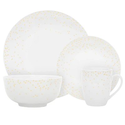 Safdie & Co. Luxury Premium Porcelain Tableware Dishware Dinnerset 16 Piece Set Diamond Confetti