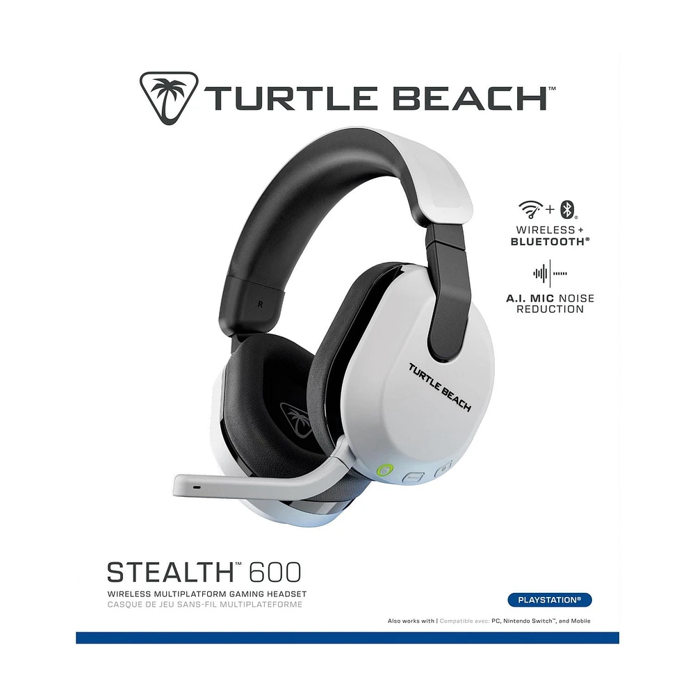 Turtle Beach® Stealth™ 600 – White for PS5™, PS4™, PC, Nintendo Switch™ & Bluetooth® Equipped Mobile Devices, PlayStation 5