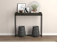 Safdie & Co. Console Table 35L Dark Grey Sunken Tray