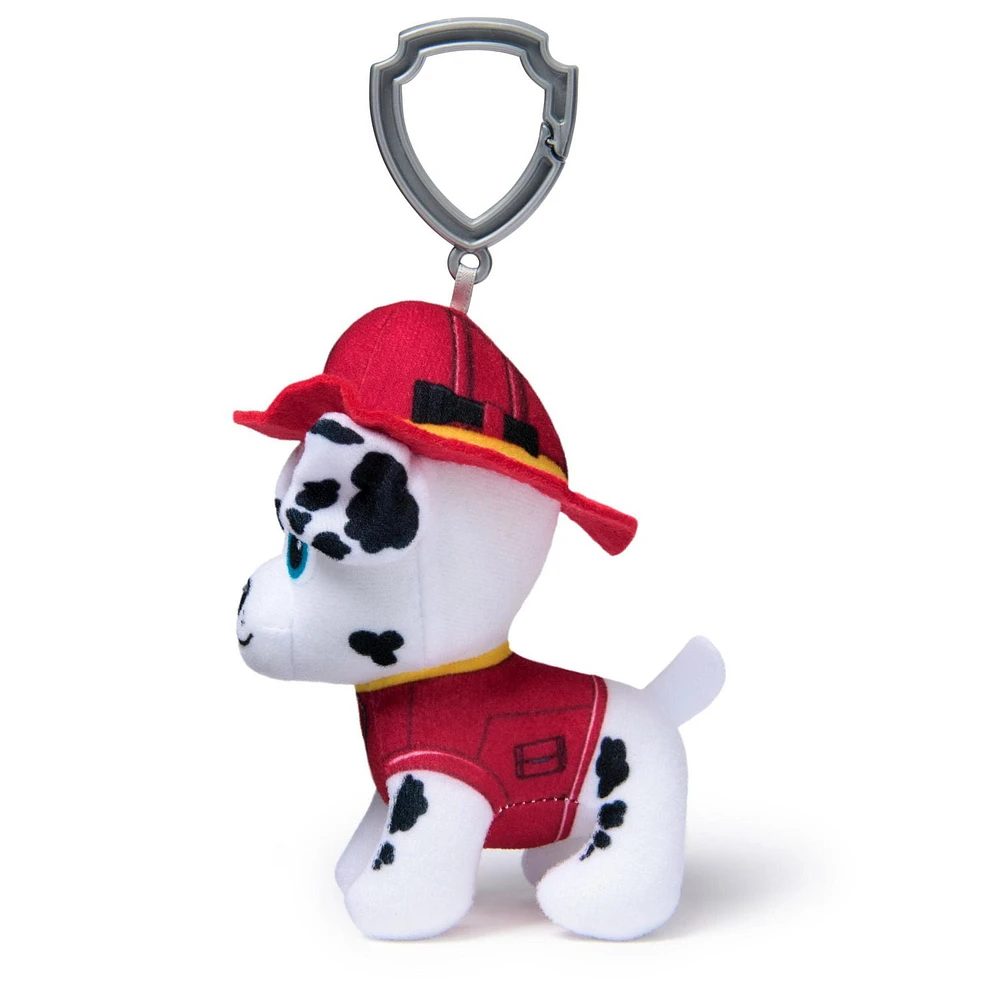 PAW Patrol: Rescue Wheels, 4-Inch Marshall Plush Toy, Miniature Stuffed Animals with Keychain Clip, Kids Toys for Boys and Girls 3+