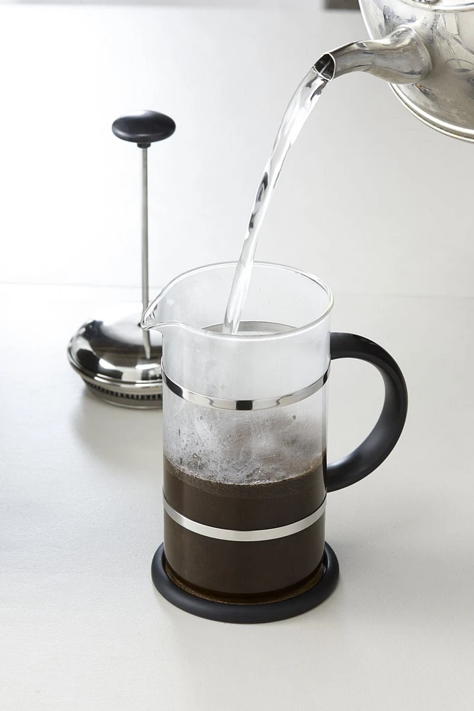 Trudeau Maison Coffee Press with Chrome Plate Lid, Coffee Press with lid