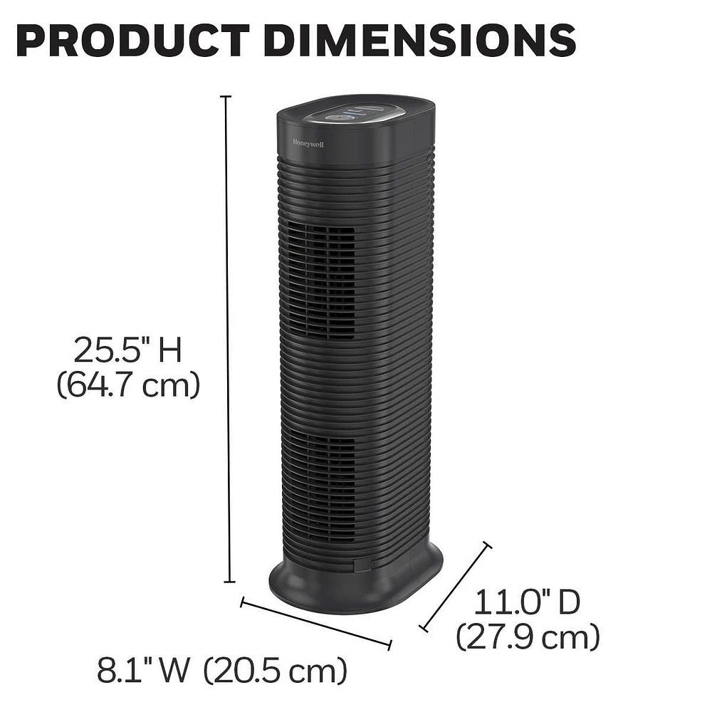 Éliminateur d'allergènes tower à véritables filtre HEPA Honeywell HPA160C Pièce moyenne-grande
