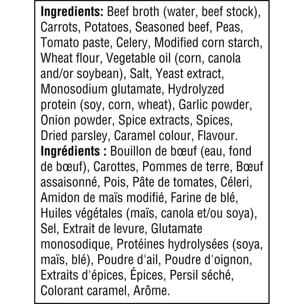 Soupe au bœuf prête à servir ChunkyMD de Campbell’sMD, longue conservation Prête à déguster 515 mL