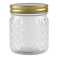 Pot en verre embossé de 500 Ml 500ML Quilté