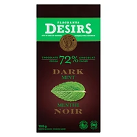 Flagrants Désirs Tablette de chocolat noir (72% cacao) à la menthe 100g