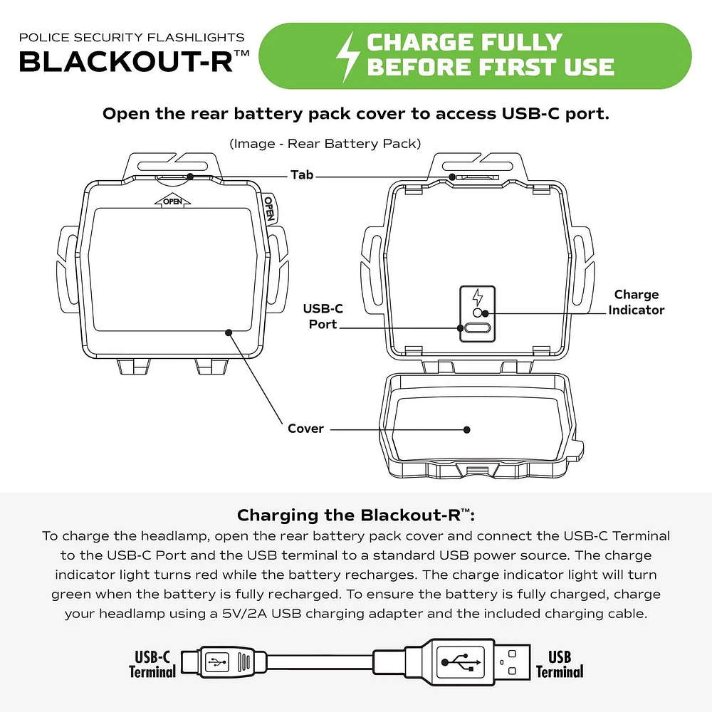 Police Security Blackout-R Rechargeable Headlamp