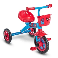 Tricycle en acier Spider Man de Marvel pour garçons, par Huffy Le panier de guidon